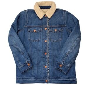 Madewell The Oversized Jean Jacket in the Sherpa Edition - XS